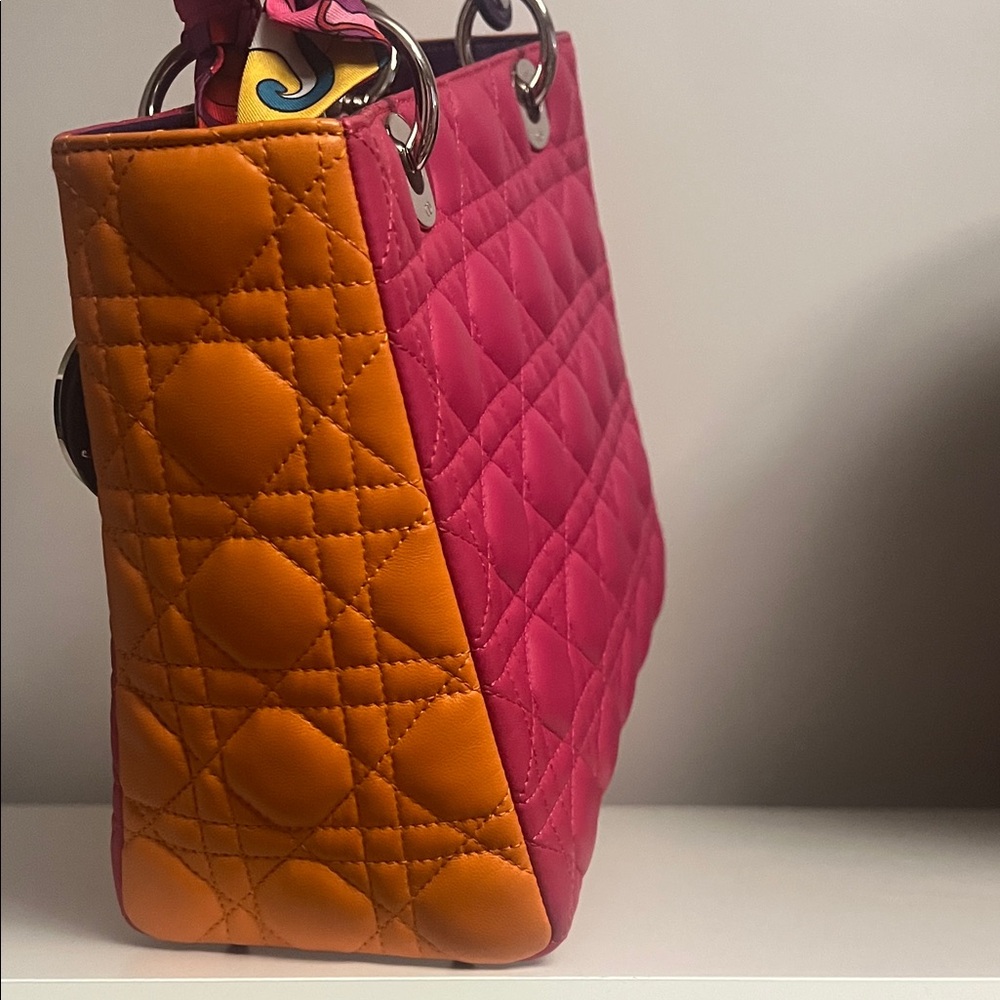 Christian Dior, Lady Dior Tricolor Leather Bag - Picture 3 of 5